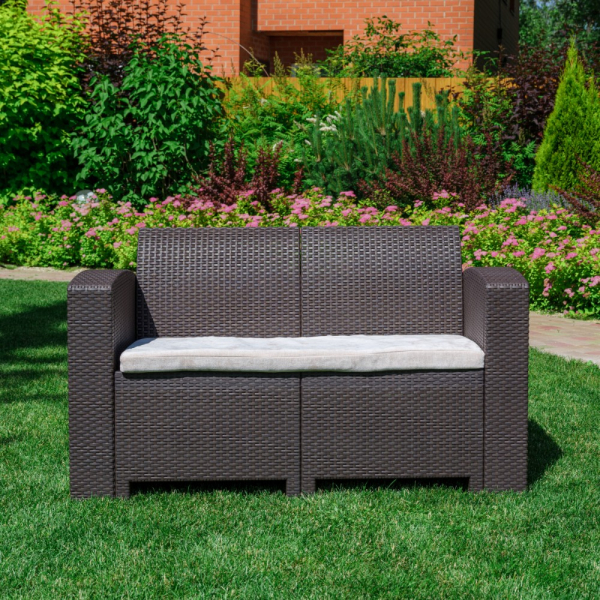 Двухместный диван Royal Family LANA LUX коричневый